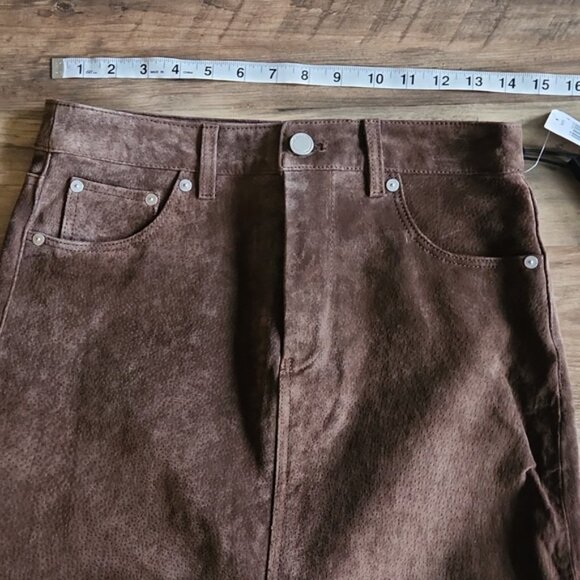 NWT BLANKNYC Suede Midi Skirt 100% Genuine Leather Size 26 Small NEW WITH TAGS - Picture 8 of 11